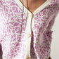 Lightweight knitted cardigan in lilac animal print