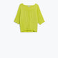 Lime Colored Short Sleeve Sweater With Argyle Pattern