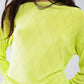 Lime Colored Sweater In Argyle Print With Boat Neck