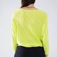 Lime Colored Sweater In Argyle Print With Boat Neck