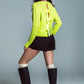 Lime green cable knit jumper with open back and bows