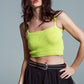 Lime green crop top with spaghetti straps