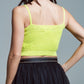 Crop top verde lima con tirantes finos