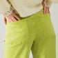 Lime Green Straight Leg Jeans With Front Pockets