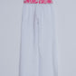 Linen Wide leg pants with side splits in white