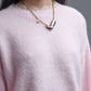Long Oversized Pink Sweater With Lace Details at Cuffs and Neck