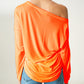 Long sleeve t shirt in orange modal