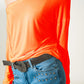 Long sleeve t shirt in orange modal