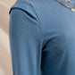 Long sleeve top with shoulder detail in blue