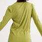 Long sleeve top with shoulder detail in green