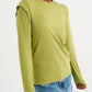 Long sleeve top with shoulder detail in green