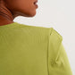 Long sleeve top with shoulder detail in green