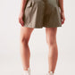 Longline wide leg bermuda shorts in khaki