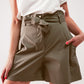 Longline wide leg bermuda shorts in khaki