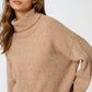 Q2 Loose beige sweater with dropped sleeves