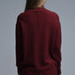 Loose burgundy sweater with open back detail