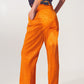 Loose Fit Zebra Print Pants in Orange