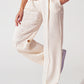 Loose Fit Zebra Print Pants in White