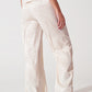 Loose Fit Zebra Print Pants in White