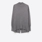 Q2 Loose gray sweater with open back detail