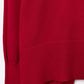 Loose red sweater with open back detail