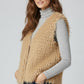 Luxurious vest with beige long-haired texture