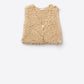 Q2 Luxurious vest with beige long-haired texture