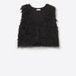 Q2 Luxurious vest with black long-haired texture