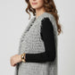 Luxurious vest with grey long-haired texture