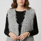 Luxurious vest with grey long-haired texture