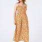 Q2 Maxi beach dress in orange flower print