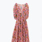 Maxi Dress In Pink With Braided Seams And Flower Print