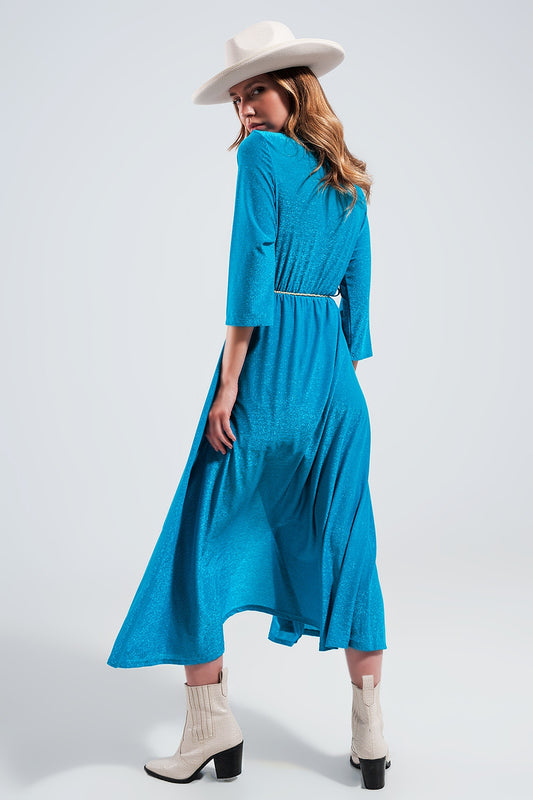 Maxi vestido en azul brillante