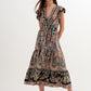 Maxi dress with tiered skirt in mixed paisely print