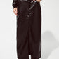 Q2 Maxi faux leather skirt with cut at the front