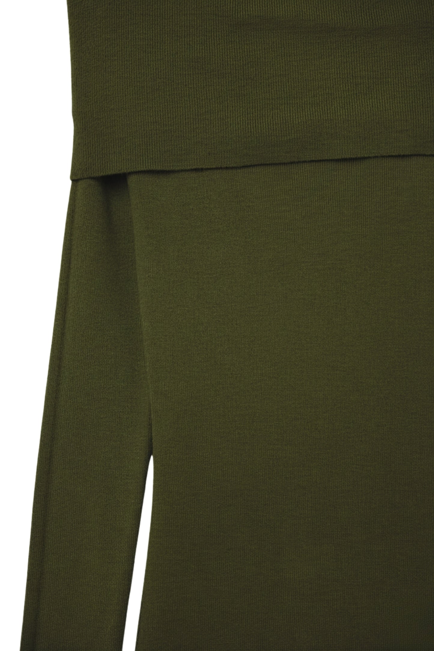 Maxi Knitted wide Bardot Dress in khaki