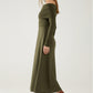 Maxi Knitted wide Bardot Dress in khaki
