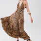 maxi leopard print boho dress with open back