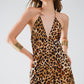 maxi leopard print boho dress with open back