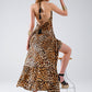 Q2 maxi leopard print boho dress with open back