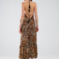 maxi leopard print boho dress with open back