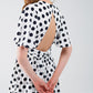 Maxi polka dot dress with open back detail