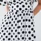 Maxi polka dot dress with open back detail