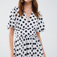 Maxi polka dot dress with open back detail