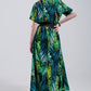 Maxi shirt dress in tropical print