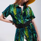 Maxi shirt dress in tropical print