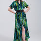 Maxi shirt dress in tropical print