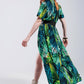 Maxi shirt dress in tropical print