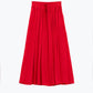 Maxi skirt in red fluid fabric with elastic waist