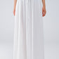 Q2 Maxi skirt in white fluid fabric with elastic waist